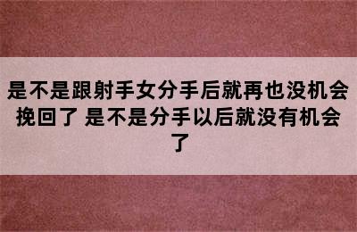 是不是跟射手女分手后就再也没机会挽回了 是不是分手以后就没有机会了
